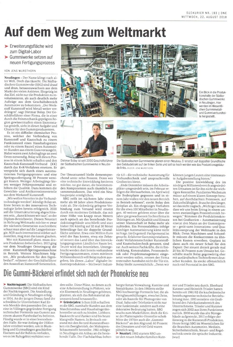 Read more about the article Südkurier Pressebericht vom 22. August 2018